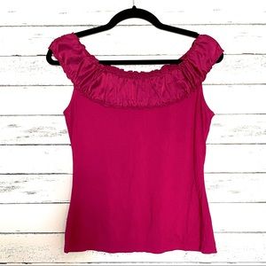 Ann Taylor Petite Fuchsia Red Top